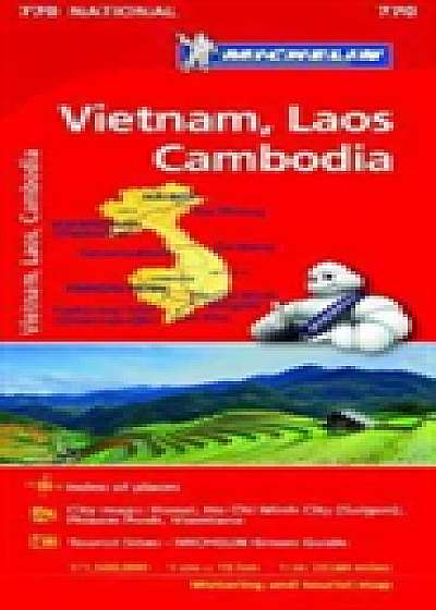 Coperta cărții Vietnam Laos Cambodia Map 2017 de Michelin