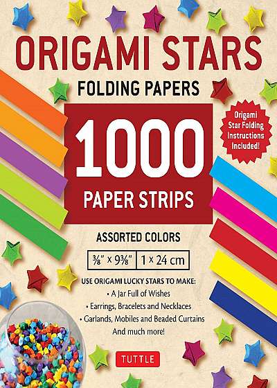 Origami Star Papers 1000 Paper Strips in Assorted Colours