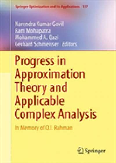 Coperta cărții Progress in Approximation Theory and Applicable Complex Analysis
