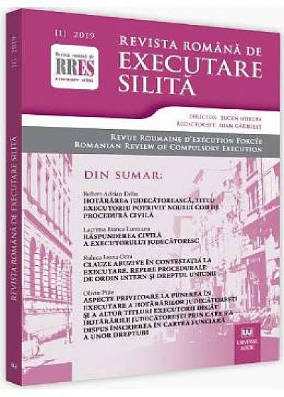 Revista romana de executare silita. Nr.1 din 2019