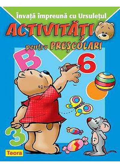 Activitati pentru prescolari (albastru) - Invata impreuna cu ursuletul