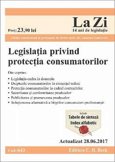 Legislatia privind protectia consumatorilor act. 28.06.2017