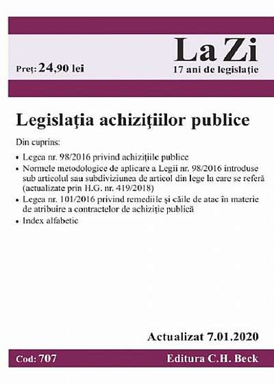 Legislația achizițiilor publice. Actualizat la 07.01.2020