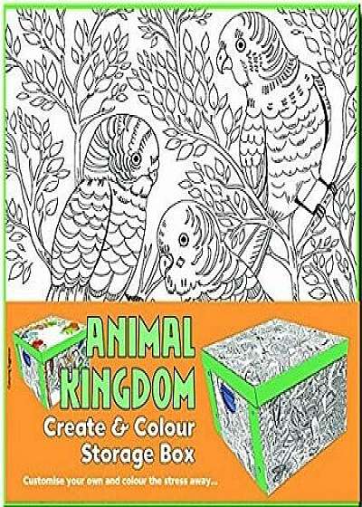 Collapsible Storage Box - Adult Colouring Animal Kingdom