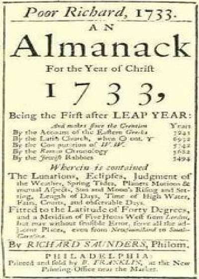 Poor Richard, 1733 an Almanack: For the Year of Christ 1733, Paperback/Richard Saunders