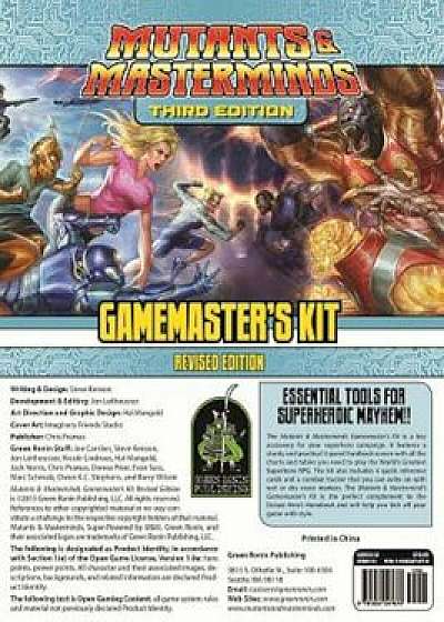 Mutants & Masterminds Gamemaster's Kit, Revised Edition, Hardcover/Steve Kenson