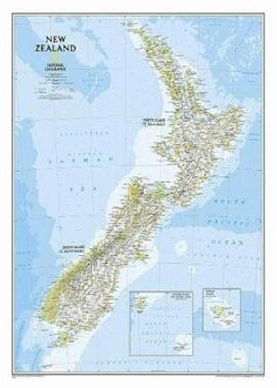 National Geographic: New Zealand Classic Wall Map (23.5 X 30.25 Inches)/National Geographic Maps - Reference