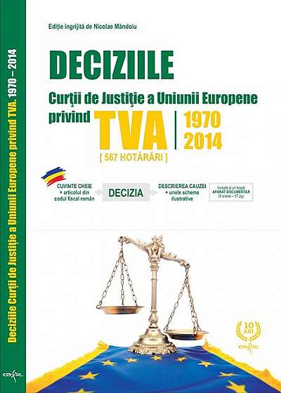 Deciziile Curții de Justiție a Uniunii Europene privind TVA 1970-2017