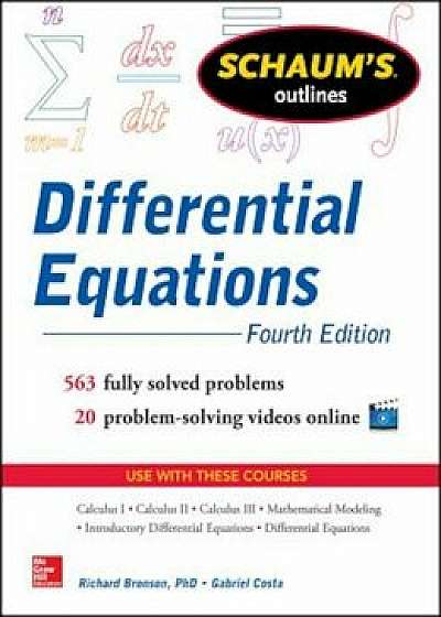 Schaum's Outline of Differential Equations, Paperback/Richard Bronson
