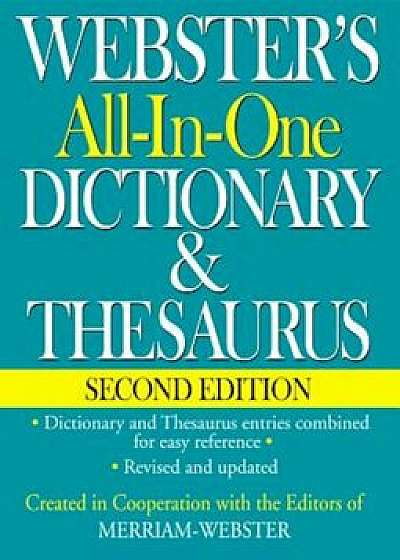Webster's All-In-One Dictionary & Thesaurus, Second Edition, Hardcover/Inc. Merriam-Webster