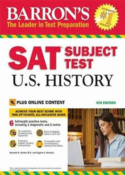 Barron's SAT Subject Test U.S. History, 4th Edition: With Bonus Online Tests, Paperback/Kenneth R. Senter