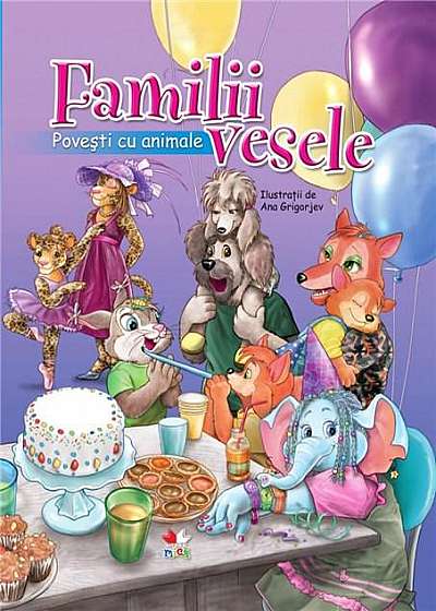 Coperta cărții Familii vesele. Povesti cu animale