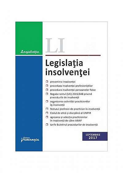Legislația insolvenței. Actualizat 15 septembrie 2017