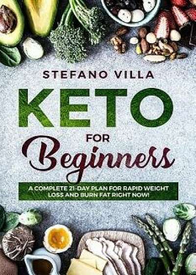 Keto for Beginners: A Complete 21-Day Plan for Rapid Weight Loss and Burn Fat Right Now!, Paperback/Stefano Villa