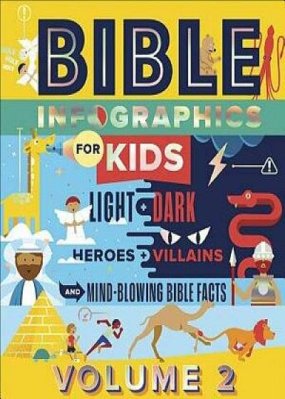 Bible Infographics for Kids, Volume 2: Light and Dark, Heroes and Villains, and Mind-Blowing Bible Facts, Hardcover/Harvest House Publishers