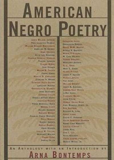 American Negro Poetry: An Anthology, Paperback/Arna Wendell Bontemps