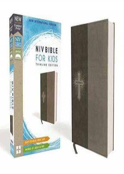 Niv, Bible for Kids, Leathersoft, Gray, Red Letter Edition, Comfort Print: Thinline Edition/Zondervan