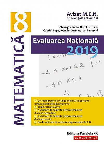 Matematică. Evaluare Naţională 2019. Clasa a VIII-a