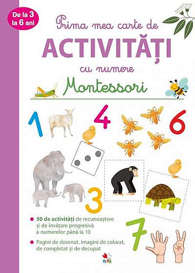 Prima mea carte de activități cu numere Montessori - de la 3 la 6 ani