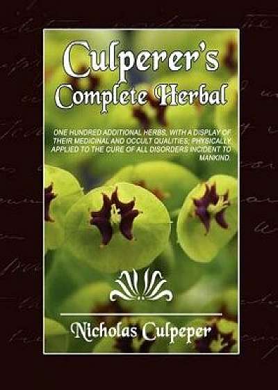 Culpeper's Complete Herbal, Paperback/Culpeper Nicholas Culpeper