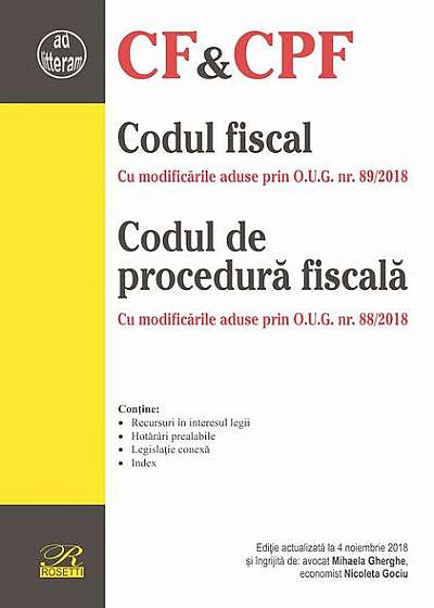 Codul fiscal. Codul de procedură fiscală