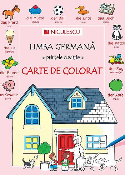 Limba germana - primele cuvinte - Carte de colorat