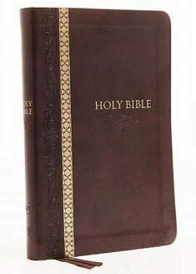 KJV, Thinline Bible, Standard Print, Imitation Leather, Brown, Indexed, Red Letter Edition, Comfort Print/Thomas Nelson