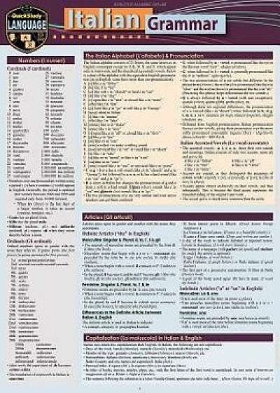 Italian Grammar: A Quickstudy Laminated Language Reference Guide/Sally-Ann del Vino