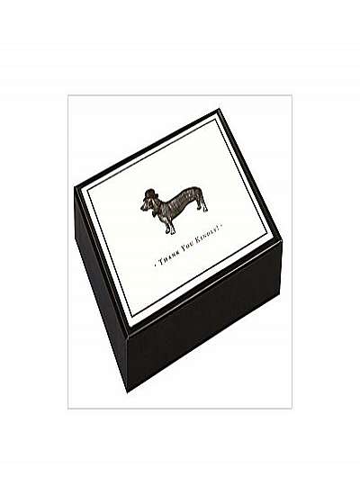 Vintage Prints Dapper Dachshund Luxe Thank You Notes