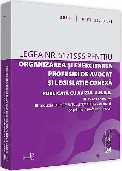 Legea nr. 51/1995 pentru organizarea și exercitarea profesiei de avocat și legislație conexă 2018