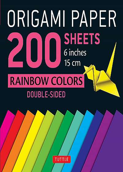 Origami Paper 200 Sheets Rainbow Colors 6 inches (15 cm)