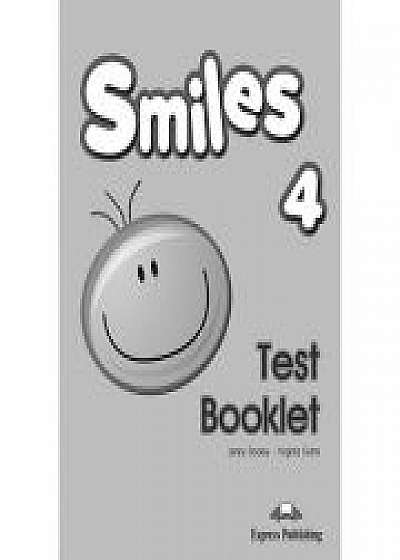 Coperta cărții Curs limba engleza Smiles 4 Teste, Virginia Evans de Jenny Dooley