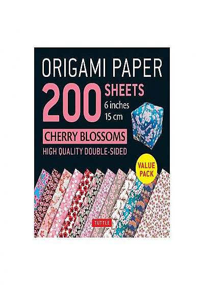 Origami Paper 200 Sheets Cherry Blossoms 6" (15 CM): Tuttle Origami Paper: High-Quality Origami Sheets Printed with 12 Different Colors: Instructions