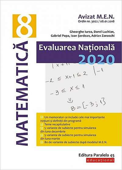 Matematică. Evaluare Naţională 2020. Clasa a VIII-a