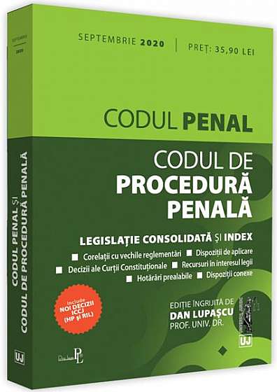 Codul penal și Codul de procedură penală (septembrie 2020)