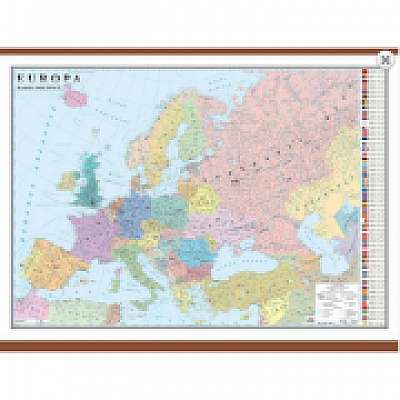 Europa. Harta politica 1600x1200 mm cu sipci (GHEP160)