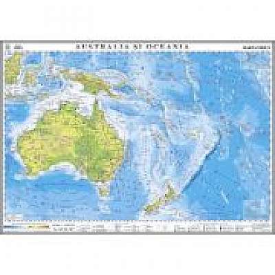 Australia si Oceania. Hartafizica 1400x1000 mm (GHC19F)