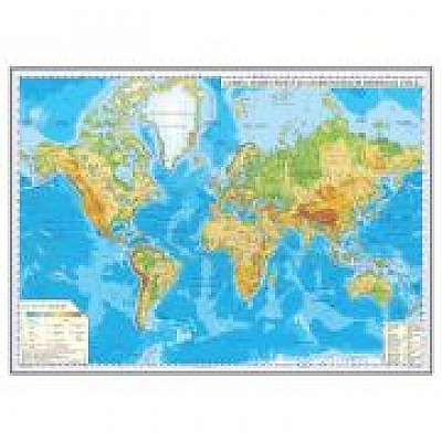 Harta fizica a lumii 1600x1200mm (GHLF160-L)