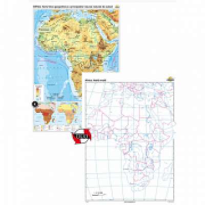 Africa. Harta fizico-geografica si a principalelor resurse naturale de subsol (CR-3119A 120x160 cm)