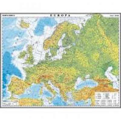 Europa. Harta fizica si politica/Harta de contur (verso), 500x350 mm (LGHR5)