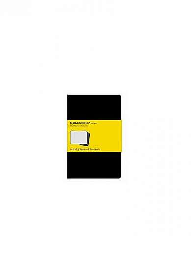 Moleskine Square Cahier Journal Black Xlarge: Set of 3 Square Journals