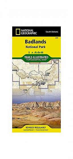 Badlands National Park: South Dakota, USA Outdoor Recreation Map