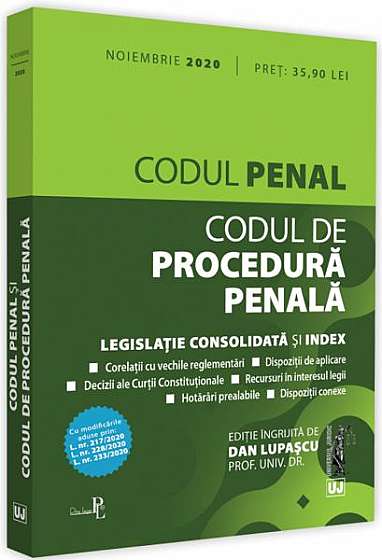 Codul penal și Codul de procedură penală (noiembrie 2020)