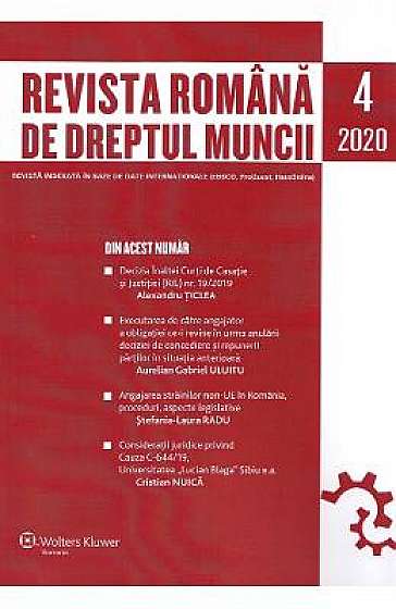 Revista Romana de Dreptul Muncii Nr.4/2020