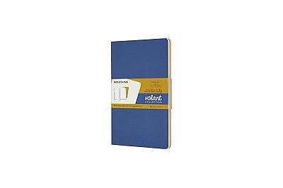 Moleskine Volant Journal, Large, Plain, Forget-Me-Not Blue/Amber Yellow (5 X 8.25)