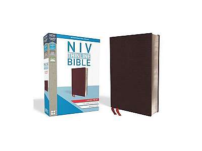 NIV, Thinline Bible, Large Print, Bonded Leather, Burgundy, Red Letter Edition