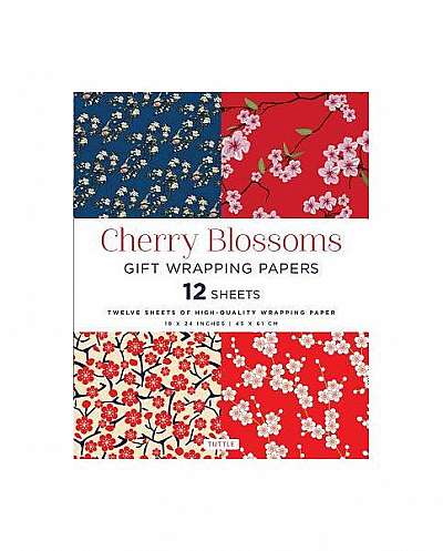 Cherry Blossoms Gift Wrapping Papers: 12 Sheets of High-Quality 18 X 24 Inch Wrapping Paper