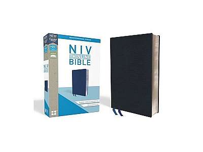 Coperta cărții NIV, Thinline Bible, Bonded Leather, Navy, Indexed, Red Letter Edition
