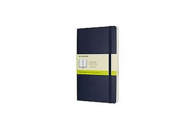 Moleskine Classic Notebook, Large, Plain, Sapphire Blue, Soft Cover (5 X 8.25)