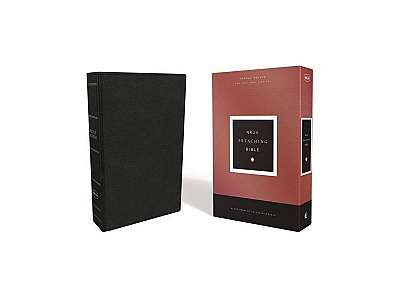 Coperta cărții NKJV, Preaching Bible, Premium Calfskin Leather, Black, Comfort Print